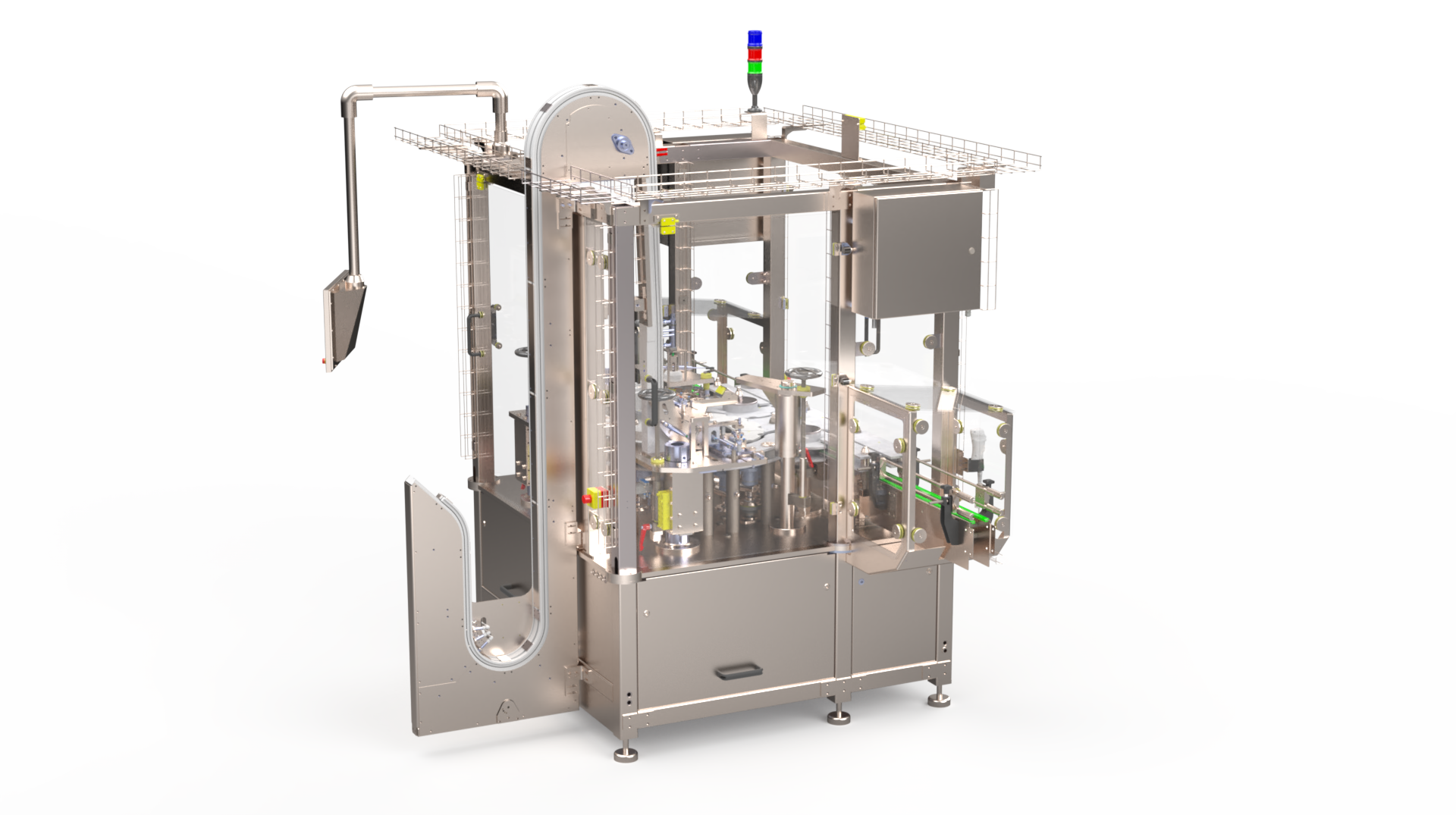 mexbert gmbh - Bügelmontierer- und Verschließermaschine. Montiert und verschließt automatisch Bügel auf Flaschen.